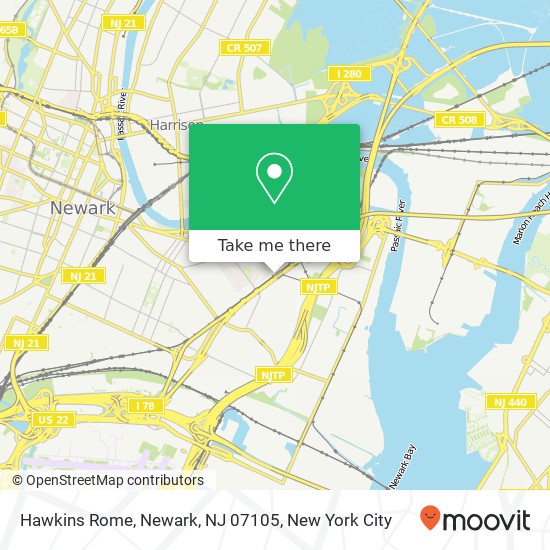 Mapa de Hawkins Rome, Newark, NJ 07105