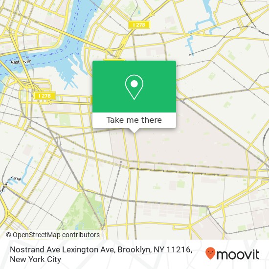 Mapa de Nostrand Ave Lexington Ave, Brooklyn, NY 11216