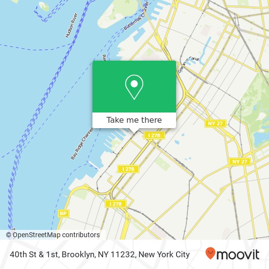 40th St & 1st, Brooklyn, NY 11232 map