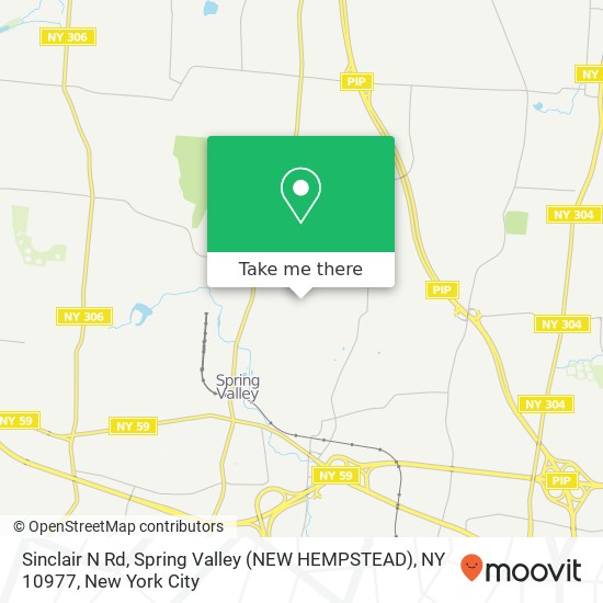 Mapa de Sinclair N Rd, Spring Valley (NEW HEMPSTEAD), NY 10977