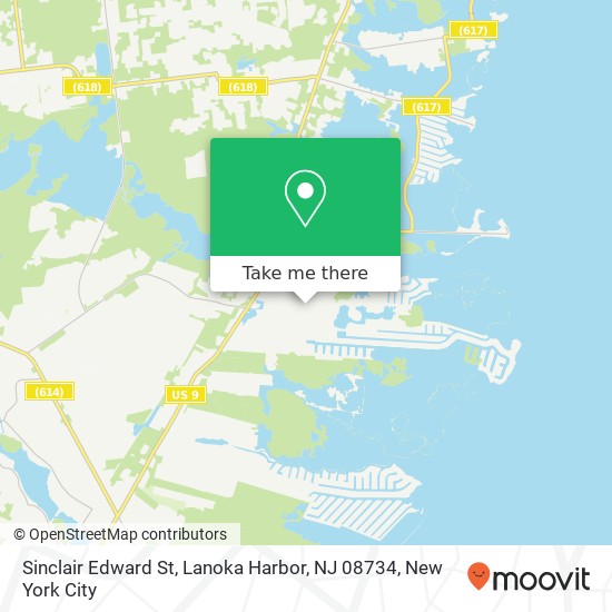 Mapa de Sinclair Edward St, Lanoka Harbor, NJ 08734