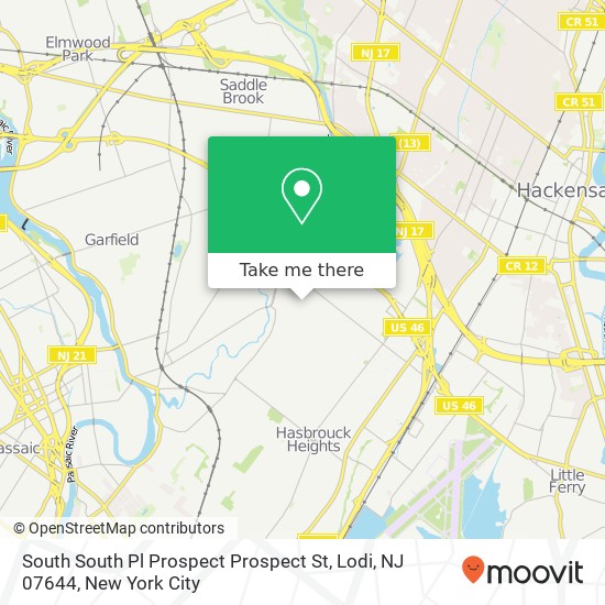 South South Pl Prospect Prospect St, Lodi, NJ 07644 map