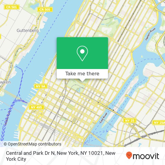 Mapa de Central and Park Dr N, New York, NY 10021