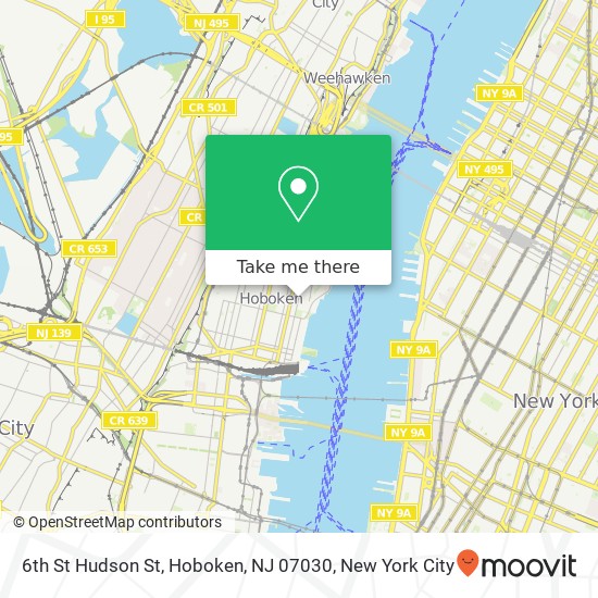 6th St Hudson St, Hoboken, NJ 07030 map