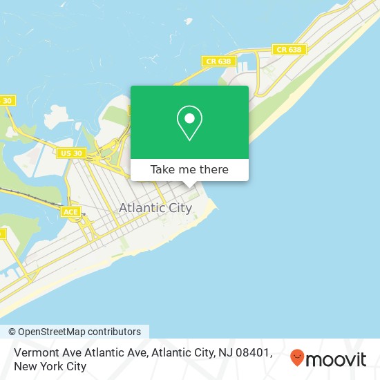 Mapa de Vermont Ave Atlantic Ave, Atlantic City, NJ 08401