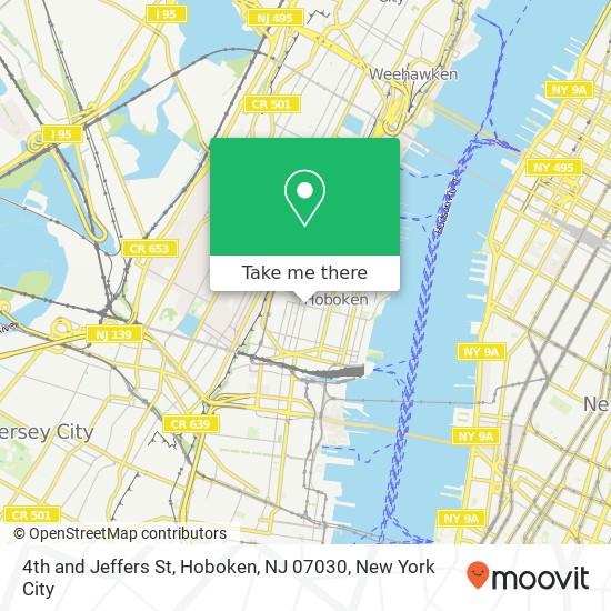 Mapa de 4th and Jeffers St, Hoboken, NJ 07030