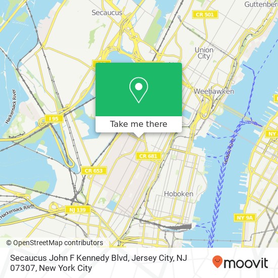 Secaucus John F Kennedy Blvd, Jersey City, NJ 07307 map