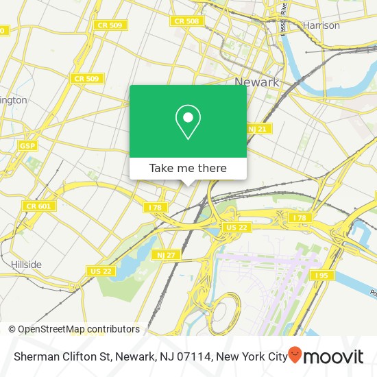 Sherman Clifton St, Newark, NJ 07114 map