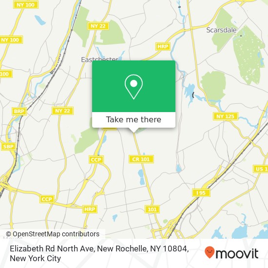 Mapa de Elizabeth Rd North Ave, New Rochelle, NY 10804