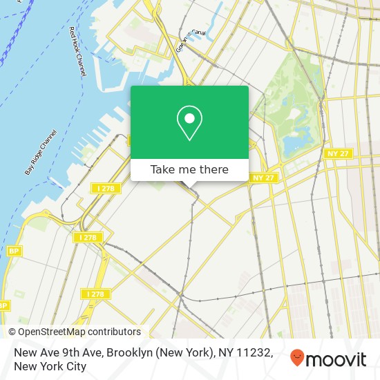 Mapa de New Ave 9th Ave, Brooklyn (New York), NY 11232