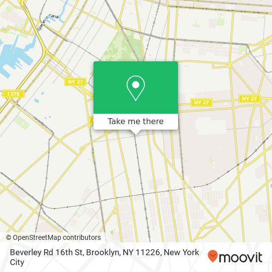 Mapa de Beverley Rd 16th St, Brooklyn, NY 11226