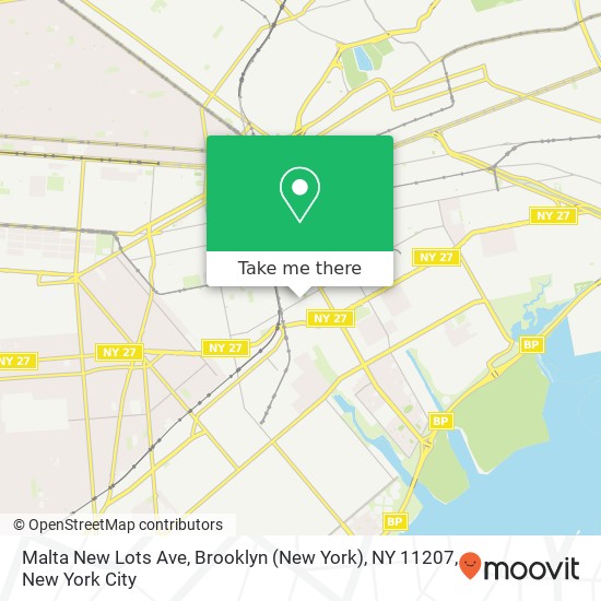 Malta New Lots Ave, Brooklyn (New York), NY 11207 map