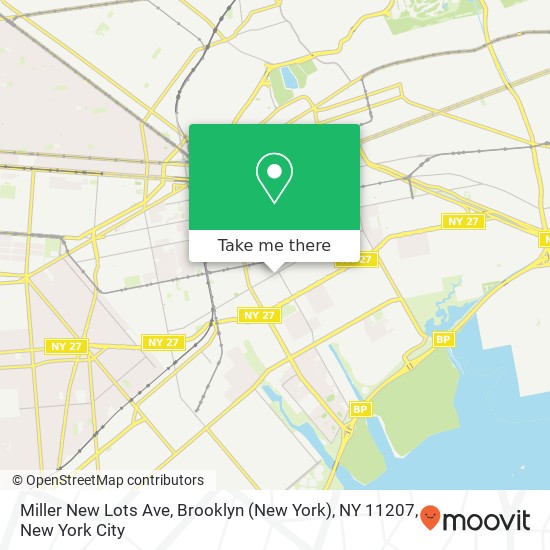 Mapa de Miller New Lots Ave, Brooklyn (New York), NY 11207