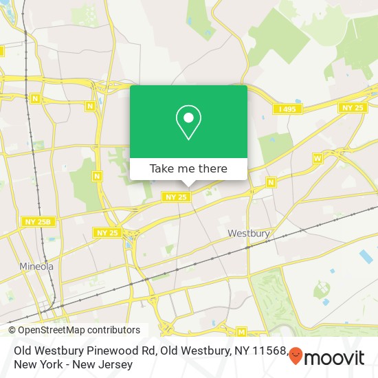 Old Westbury Pinewood Rd, Old Westbury, NY 11568 map