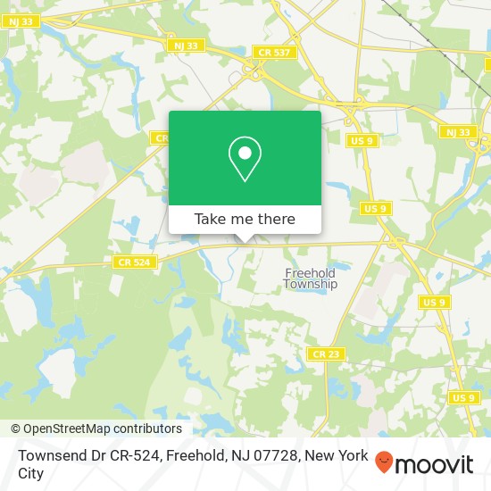 Townsend Dr CR-524, Freehold, NJ 07728 map