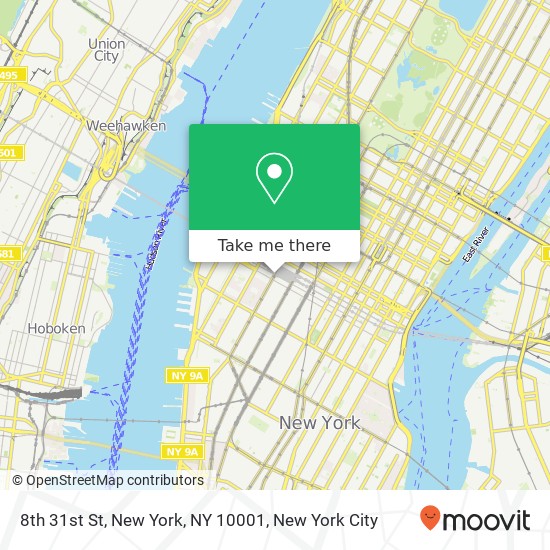 Mapa de 8th 31st St, New York, NY 10001