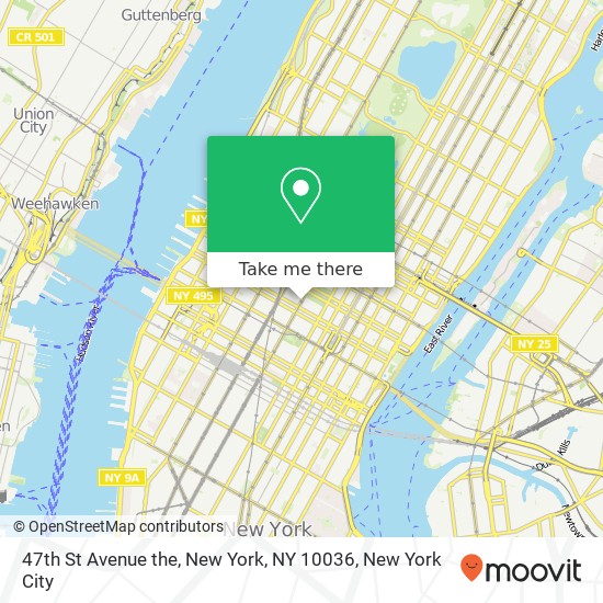 Mapa de 47th St Avenue the, New York, NY 10036