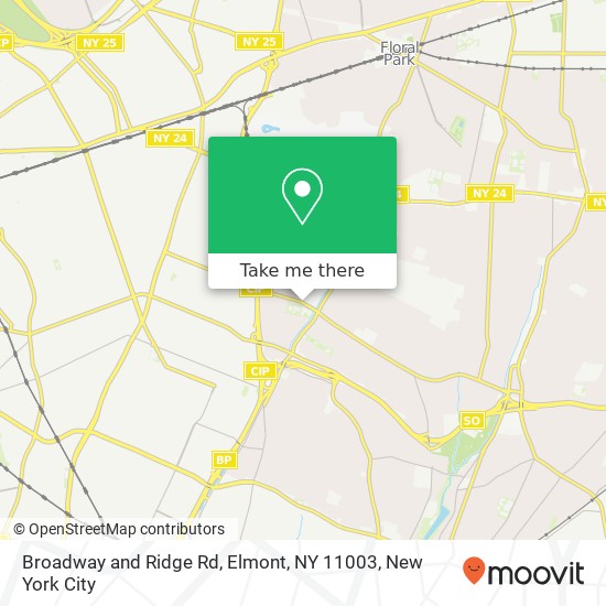 Mapa de Broadway and Ridge Rd, Elmont, NY 11003