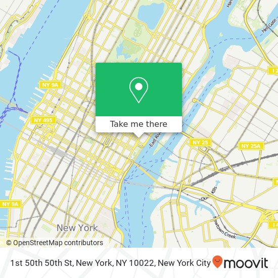 Mapa de 1st 50th 50th St, New York, NY 10022