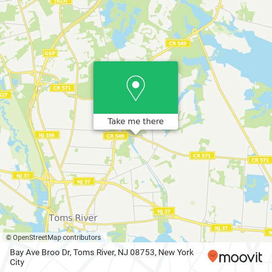 Bay Ave Broo Dr, Toms River, NJ 08753 map