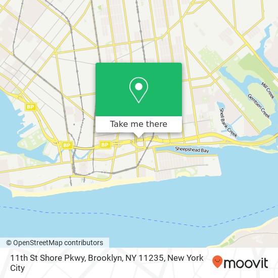 Mapa de 11th St Shore Pkwy, Brooklyn, NY 11235