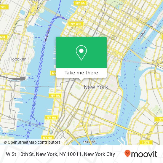 Mapa de W St 10th St, New York, NY 10011