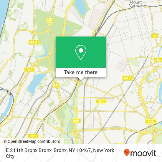 Mapa de E 211th Bronx Bronx, Bronx, NY 10467