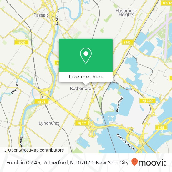 Franklin CR-45, Rutherford, NJ 07070 map
