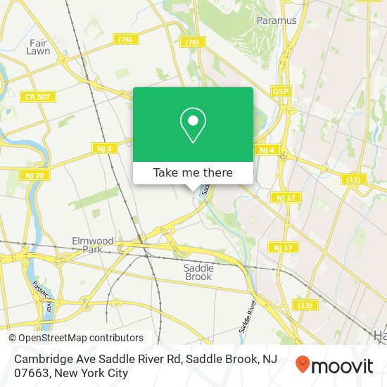 Cambridge Ave Saddle River Rd, Saddle Brook, NJ 07663 map