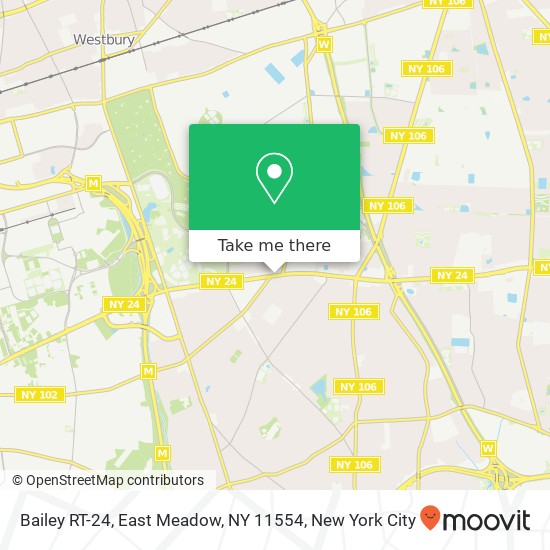 Mapa de Bailey RT-24, East Meadow, NY 11554