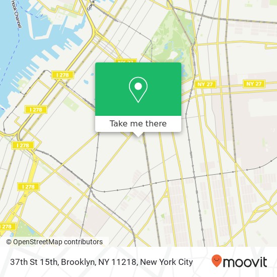 Mapa de 37th St 15th, Brooklyn, NY 11218