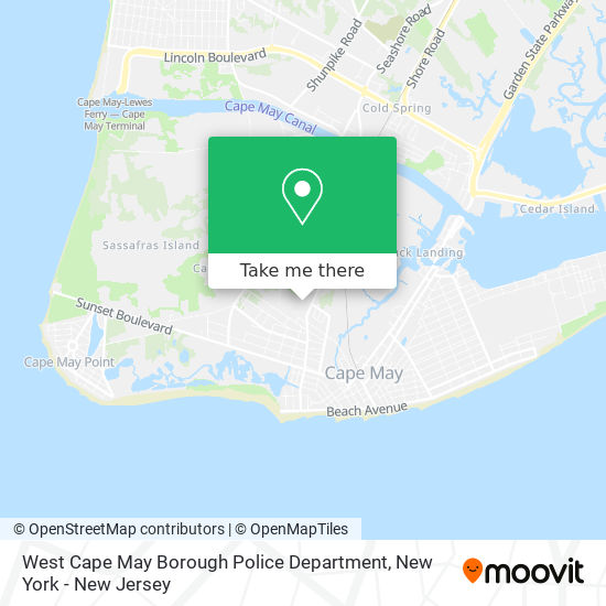 West Cape May Borough Police Department map