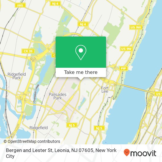 Mapa de Bergen and Lester St, Leonia, NJ 07605