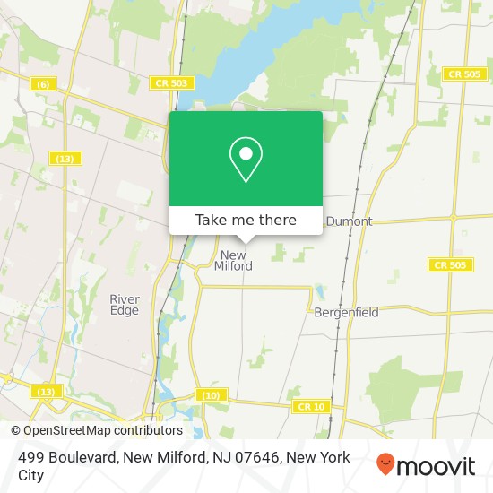 Mapa de 499 Boulevard, New Milford, NJ 07646