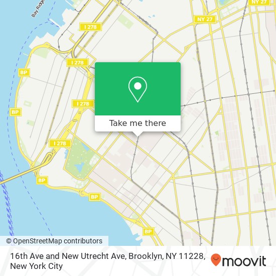 Mapa de 16th Ave and New Utrecht Ave, Brooklyn, NY 11228