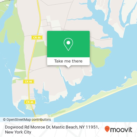 Dogwood Rd Monroe Dr, Mastic Beach, NY 11951 map