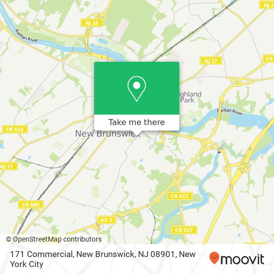 Mapa de 171 Commercial, New Brunswick, NJ 08901