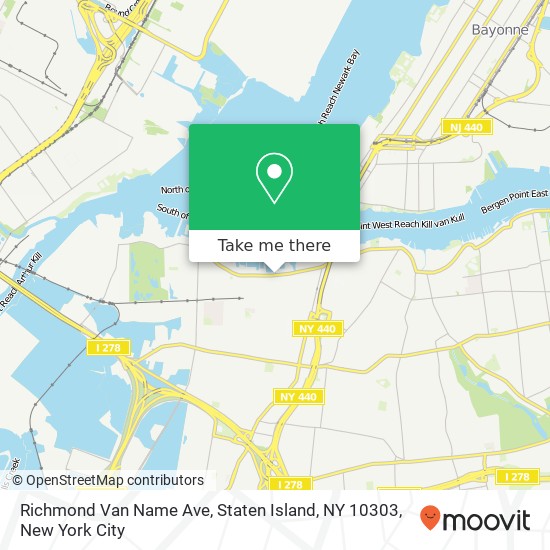 Mapa de Richmond Van Name Ave, Staten Island, NY 10303