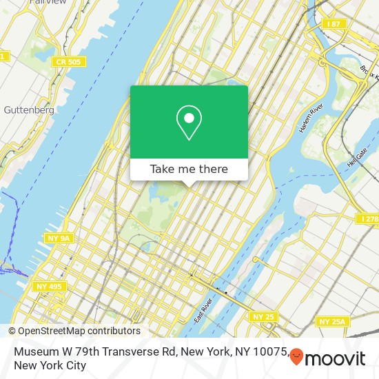 Mapa de Museum W 79th Transverse Rd, New York, NY 10075