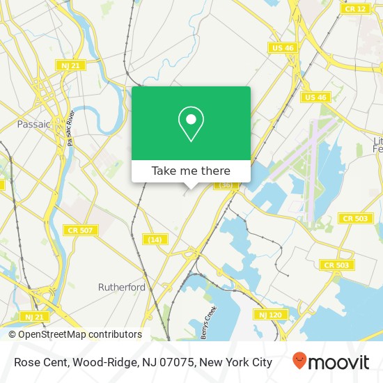 Mapa de Rose Cent, Wood-Ridge, NJ 07075