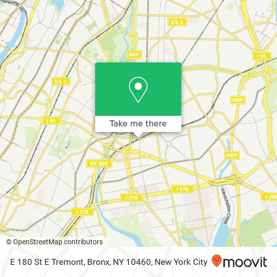 Mapa de E 180 St E Tremont, Bronx, NY 10460