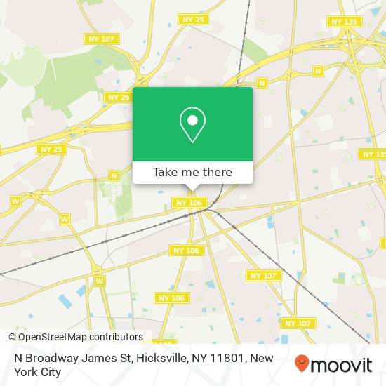 N Broadway James St, Hicksville, NY 11801 map