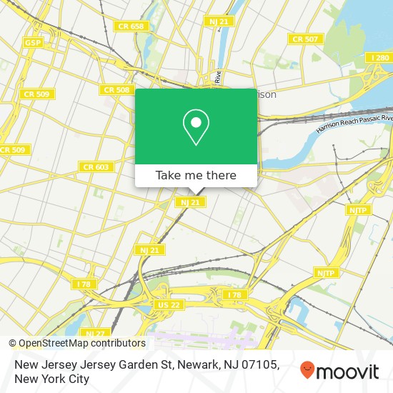 New Jersey Jersey Garden St, Newark, NJ 07105 map