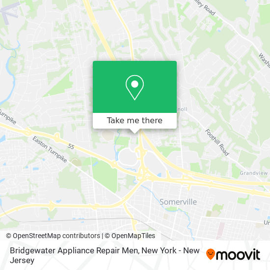 Bridgewater Appliance Repair Men map