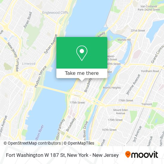 Mapa de Fort Washington W 187 St