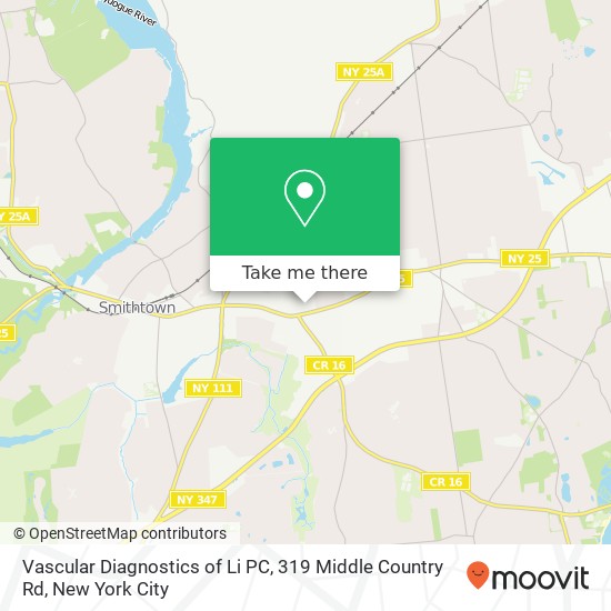 Mapa de Vascular Diagnostics of Li PC, 319 Middle Country Rd