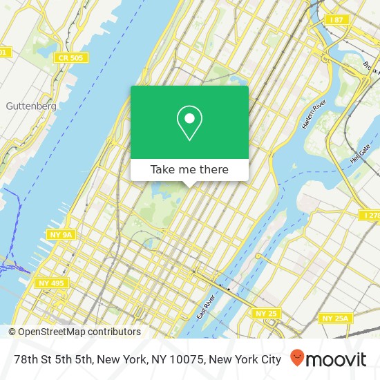 78th St 5th 5th, New York, NY 10075 map