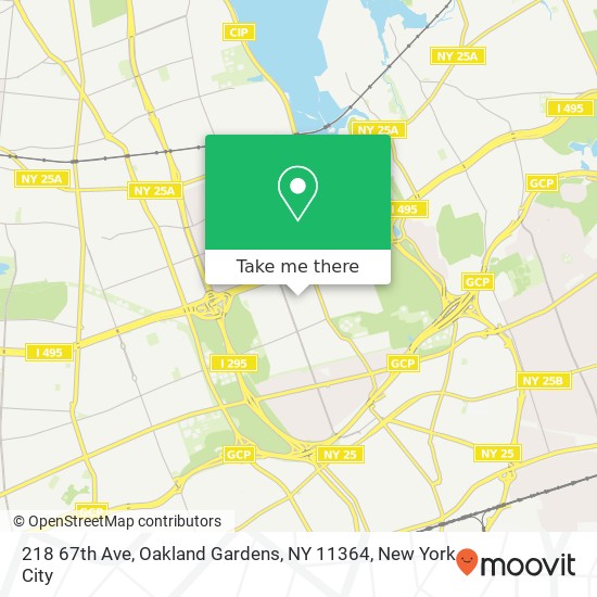 Mapa de 218 67th Ave, Oakland Gardens, NY 11364
