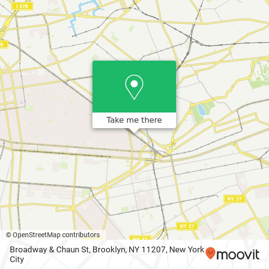 Mapa de Broadway & Chaun St, Brooklyn, NY 11207