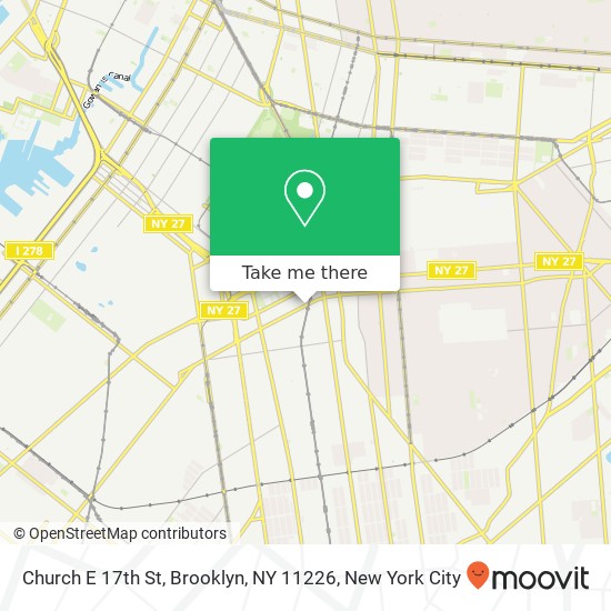 Mapa de Church E 17th St, Brooklyn, NY 11226